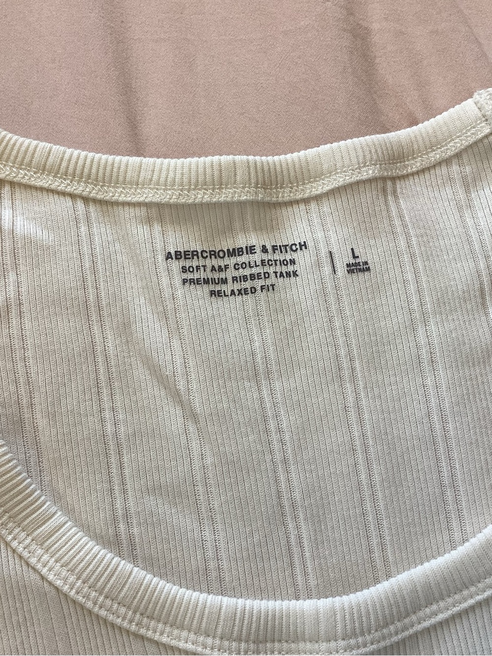 Abercrombie & Fitch Cream Ribbed Scoop Neck Tank - Picture 3 of 6